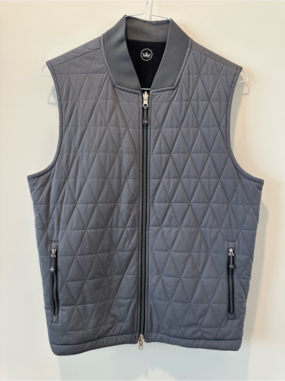 Peter Millar Thermal Block Reversible Vest Black Gray Size Medium Golf Preppy - Picture 4 of 16